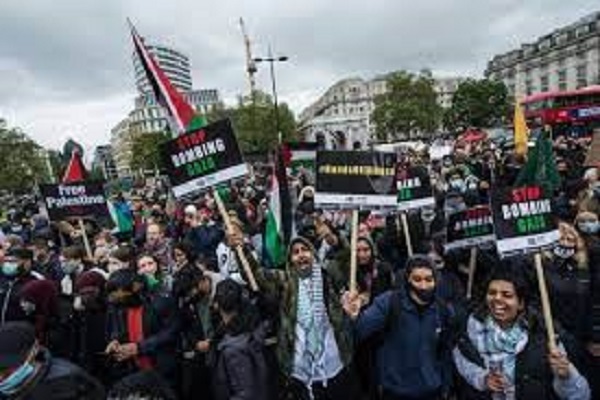 برگزاری تظاهرات در لندن در حمایت از فلسطین