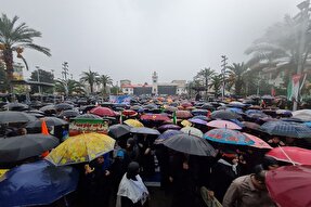 عکس | فریاد استکبارستیزی مردم گیلان در هوای بارانی