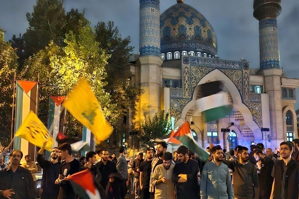 اجتماع «آغاز نصرالله» در میدان فلسطین تهران برگزار شد