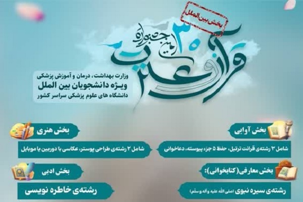 آیین‌نامه بخش بین‌الملل سی‌امین جشنواره قرآنی وزارت بهداشت منتشر شد